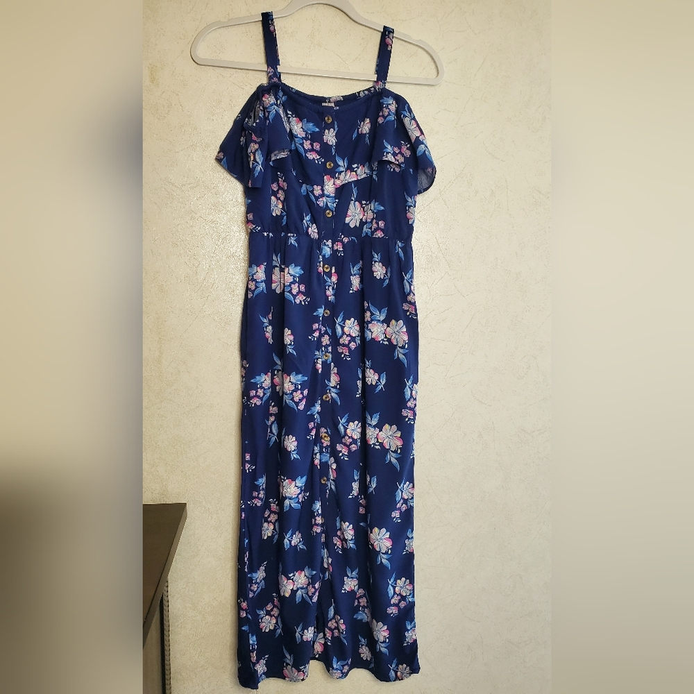 Justice Blue Pink Ruffled Sundress Size:L(12-14)